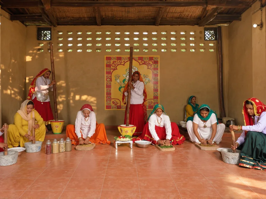 Women of the gram, grinding grain by hand